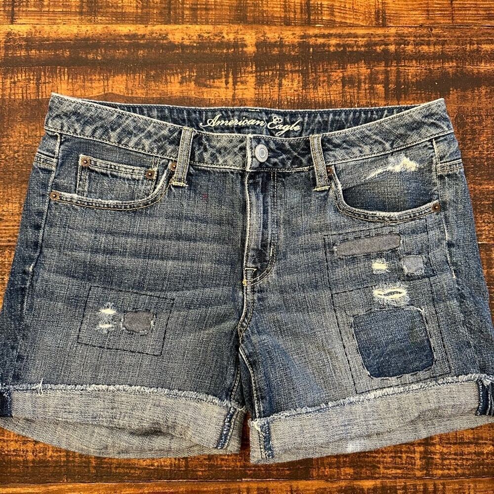 Like New- American Eagle Rolled Cuff Denim Shorts